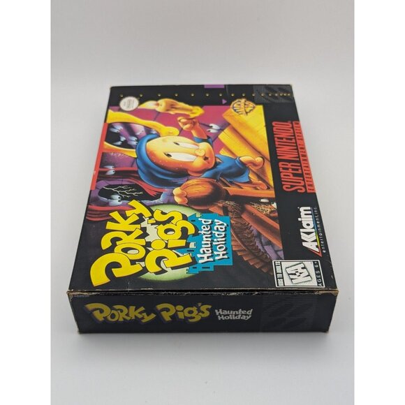 Porky Pig's Haunted Holiday (SNES Super Nintendo, 1995) Game & Box, Tested Works - Picture 6 of 12
